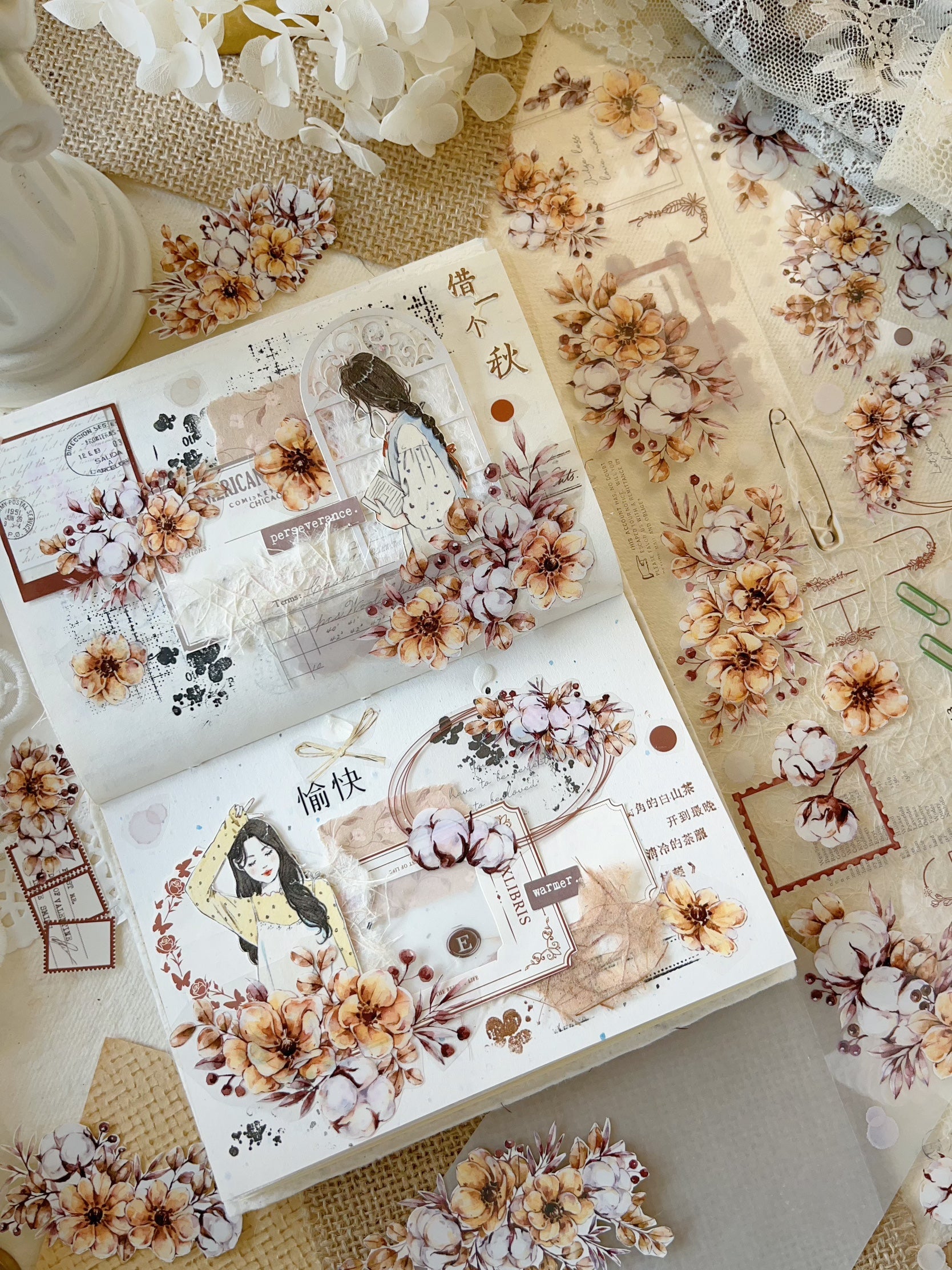 Cotton PET Tape For Scrapbooking/bujo