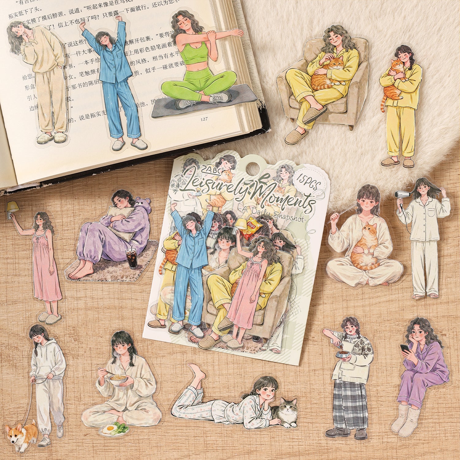 Everyday Life Girl Character Stickers