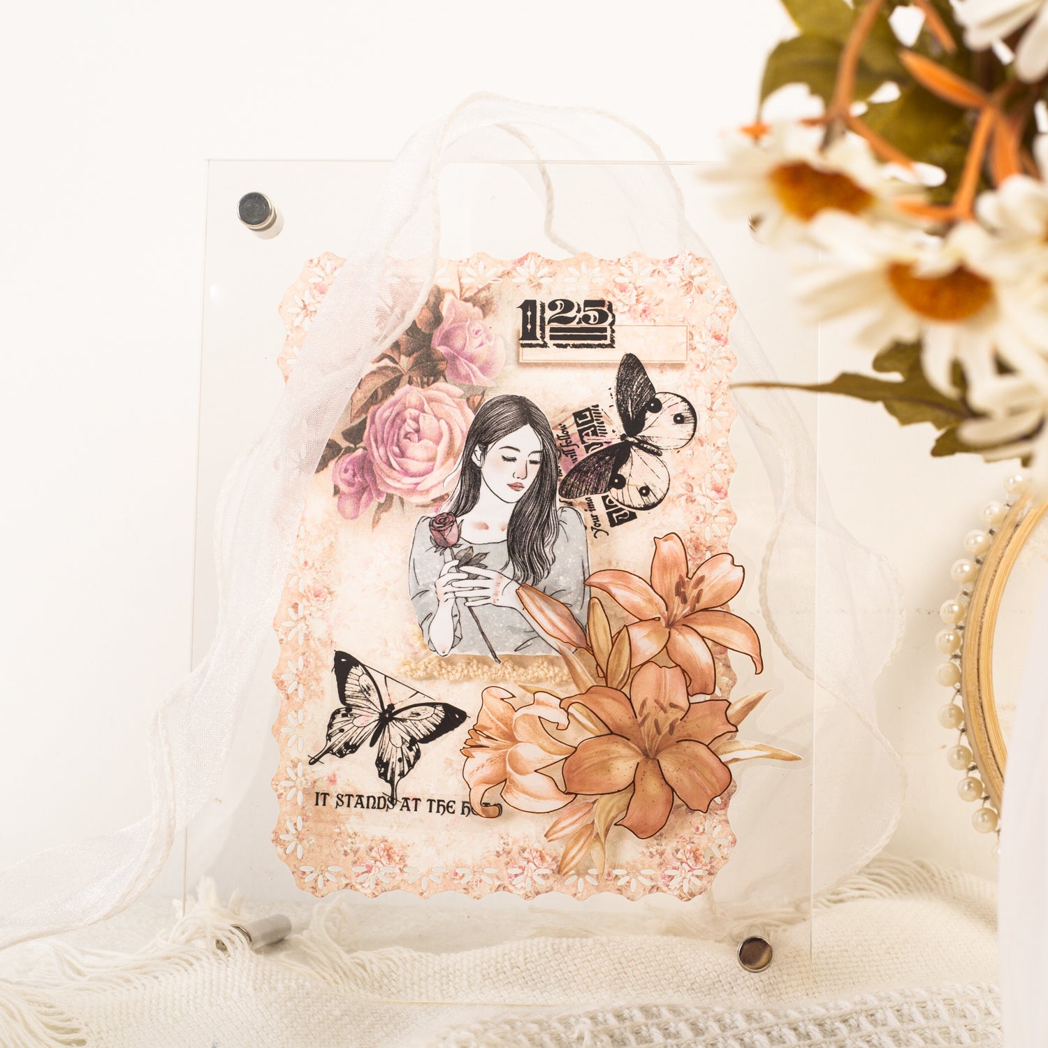 Elegant Flower House Scrapbook Paper