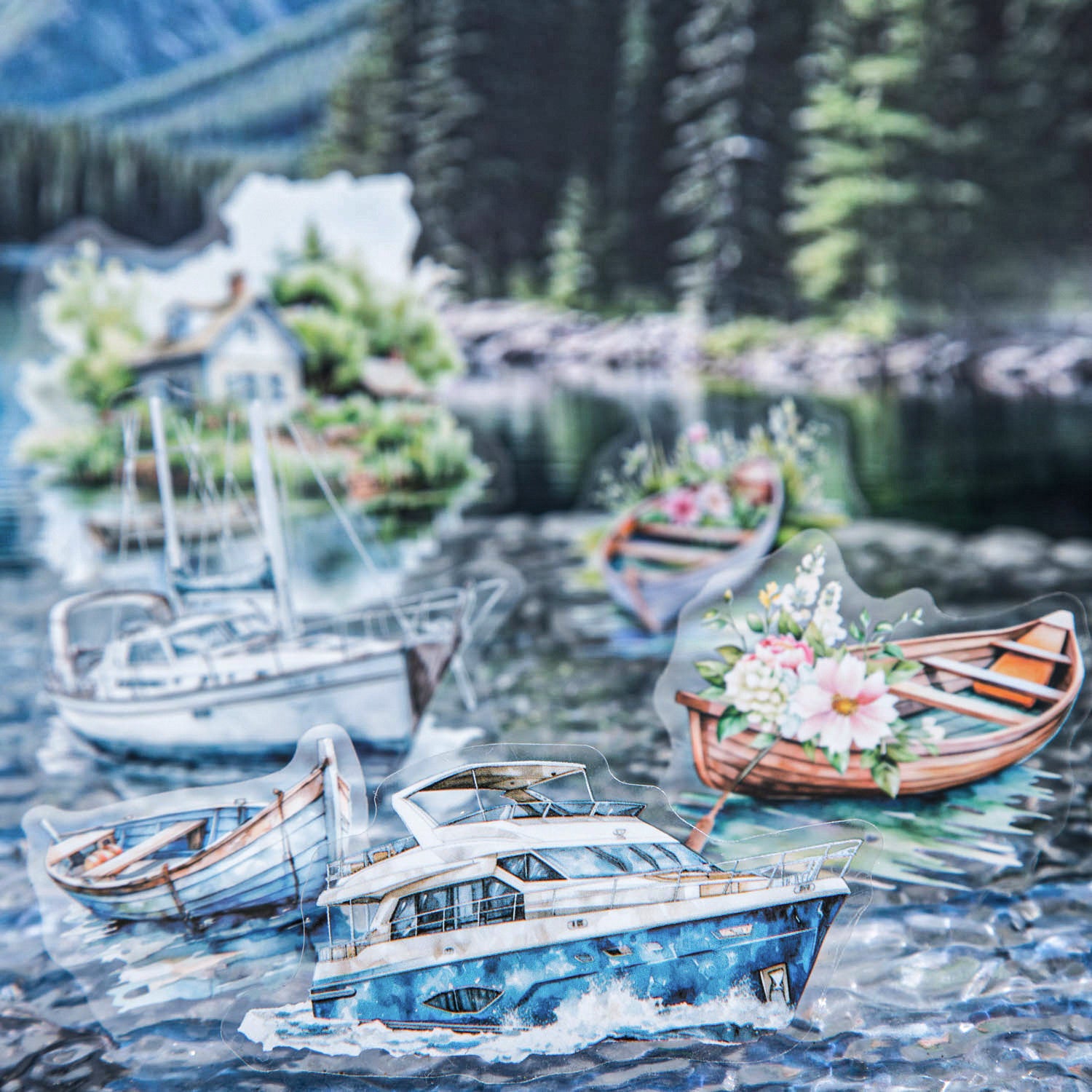 Boating on The Lake PET Sticker