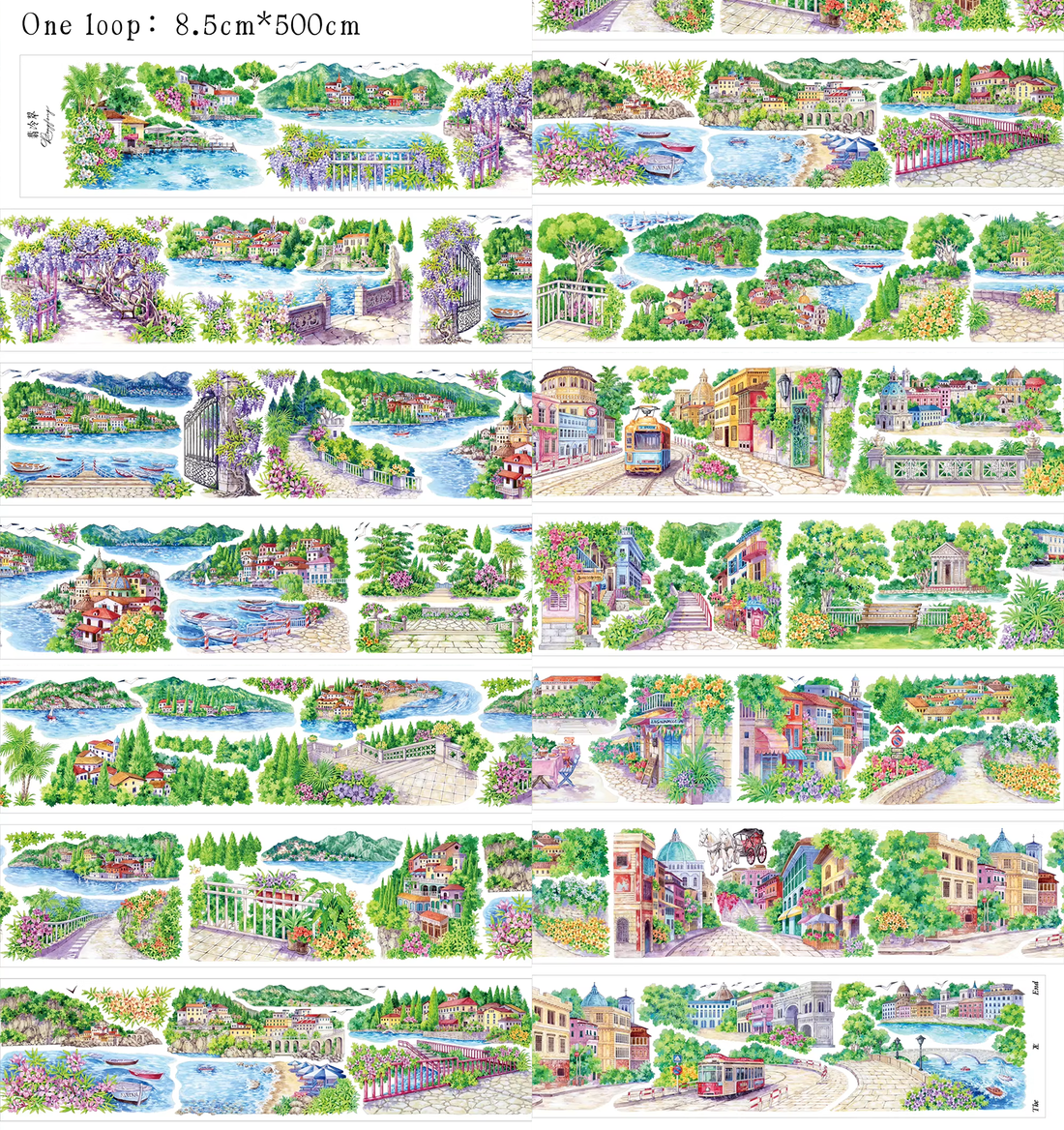 【Paper Domain】Mountain Town Landscaping PET Tape (8.5cm*5M)