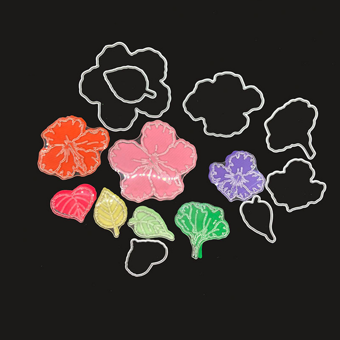 Flowers and Leaves Cutting Die and Silicone Seal
