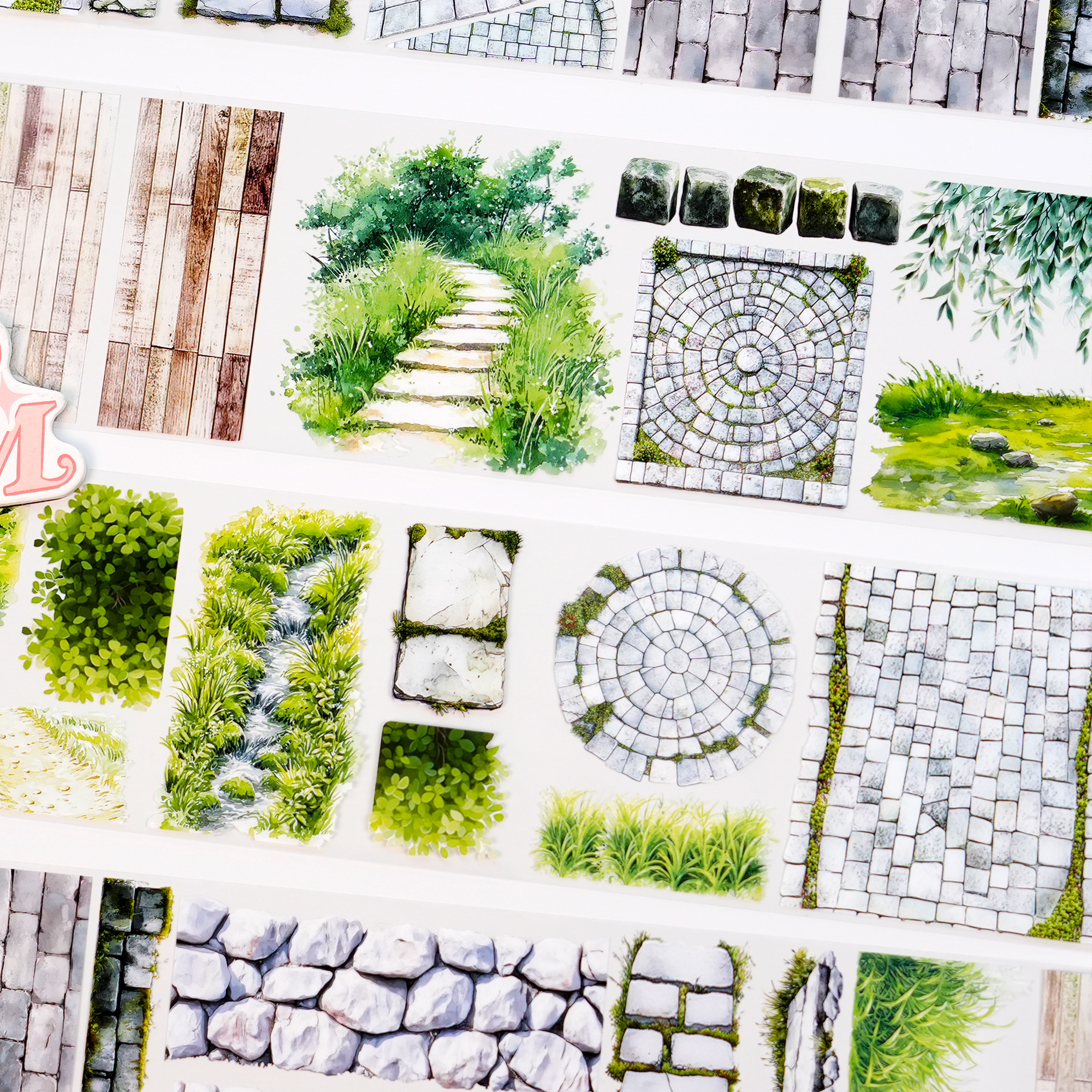 Green Stone Brick PET Tape