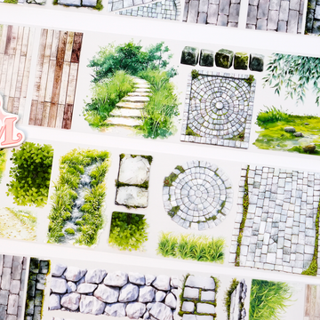 Green Stone Brick PET Tape