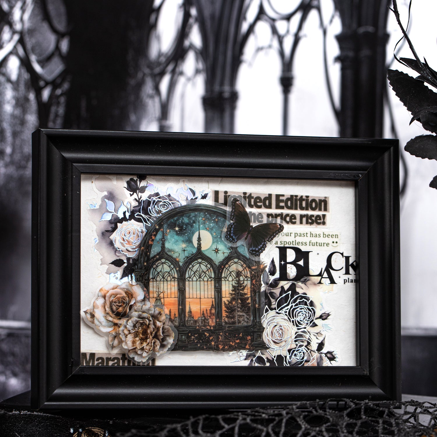 Night Window View PET Sticker