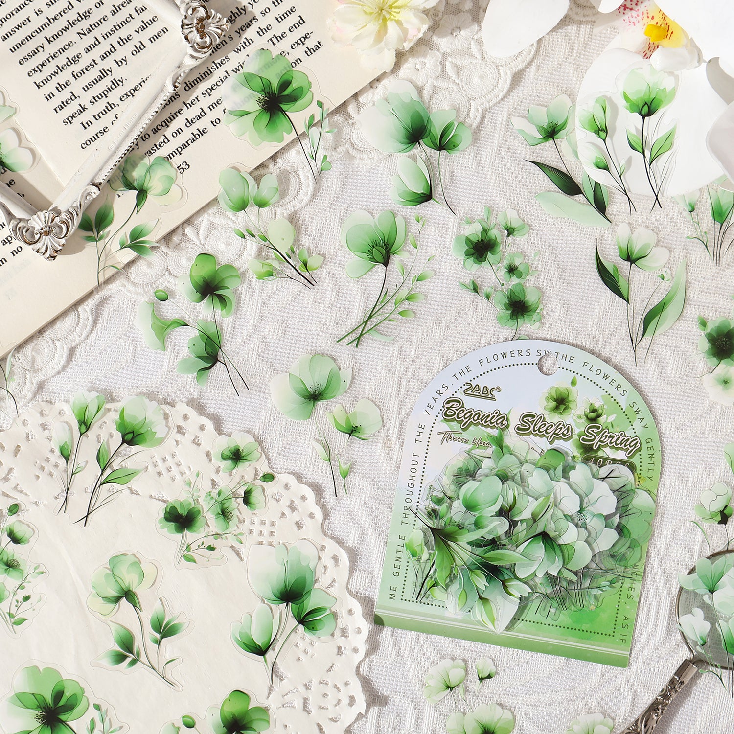 Six-colored Flower PET Sticker for journaling and scrapbooking