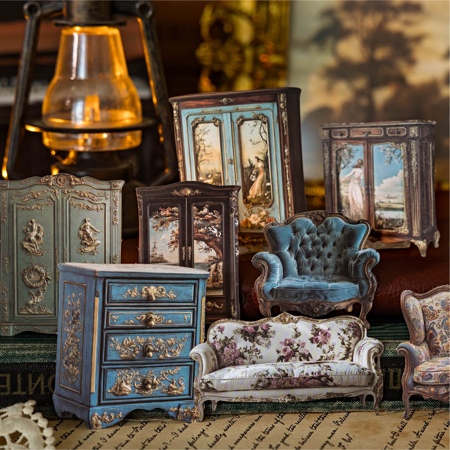 Antique Collection Museum Series Hard cardboard Sticker