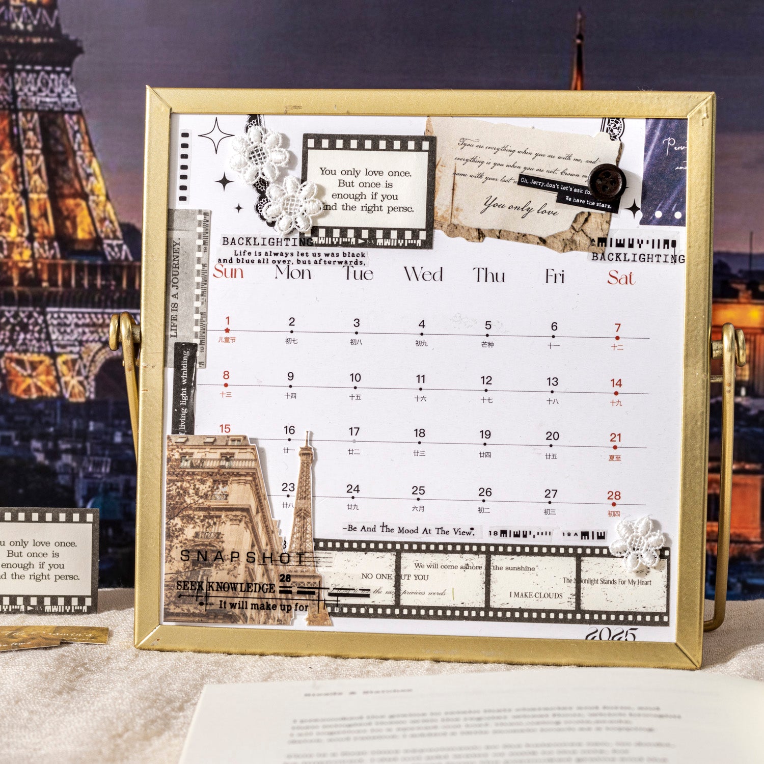 Latter To Paris Scrapbooking Paper