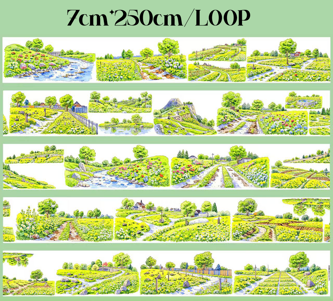 【SZCX】Spring Flower Village Landscape PET Tape