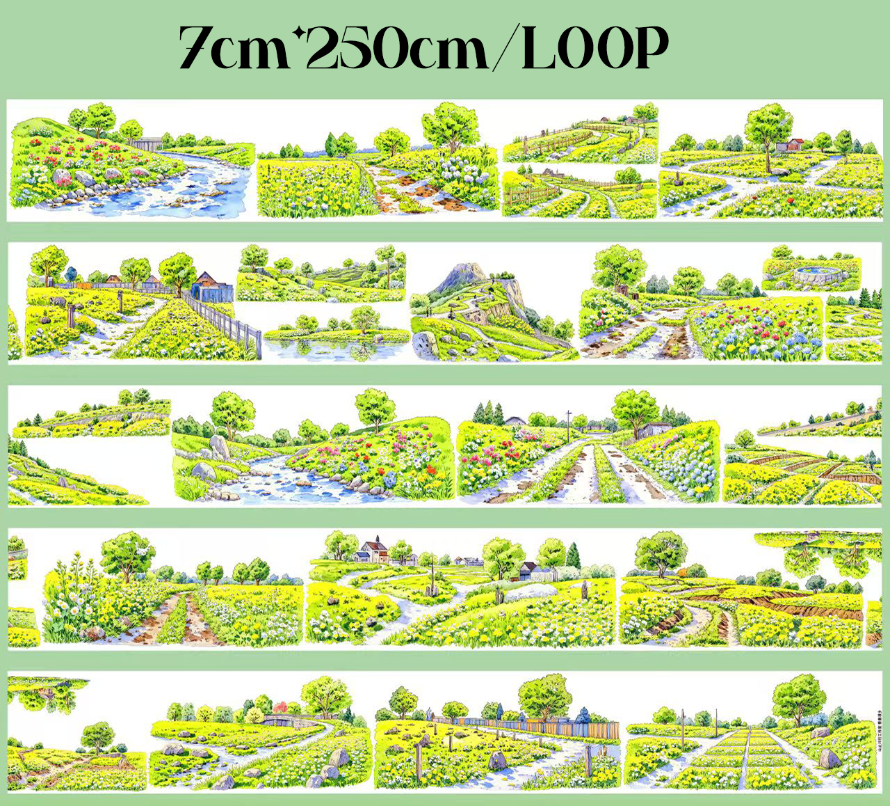 【SZCX】Spring Flower Village Landscape PET Tape