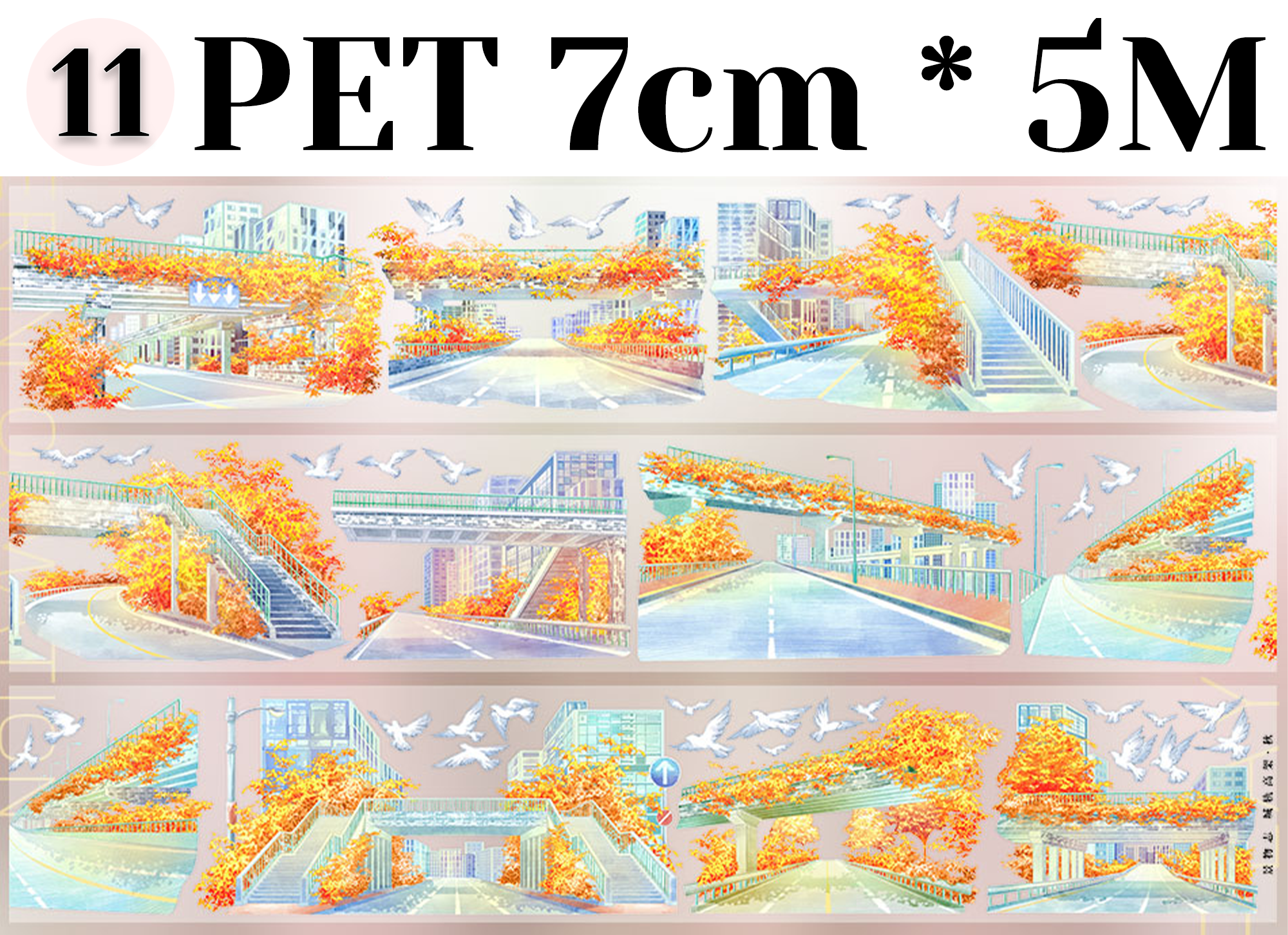 【ZERO】Autumn Theme Landscaping Tape (19 Styles)(Whole Roll Tape)