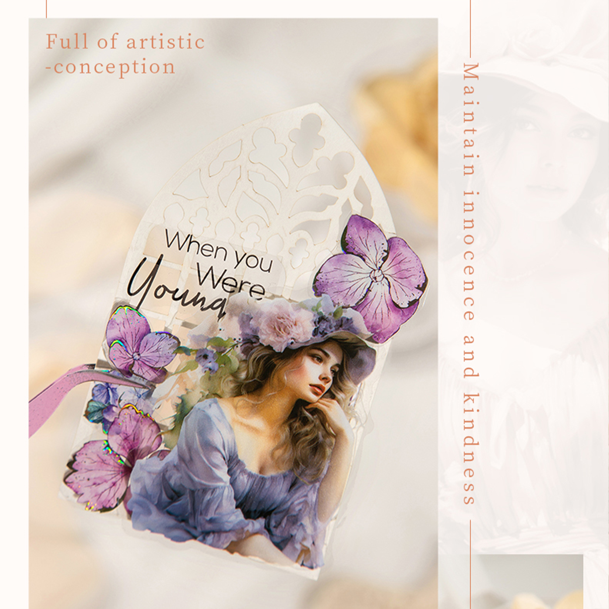 Flowery Girl PET Sticker