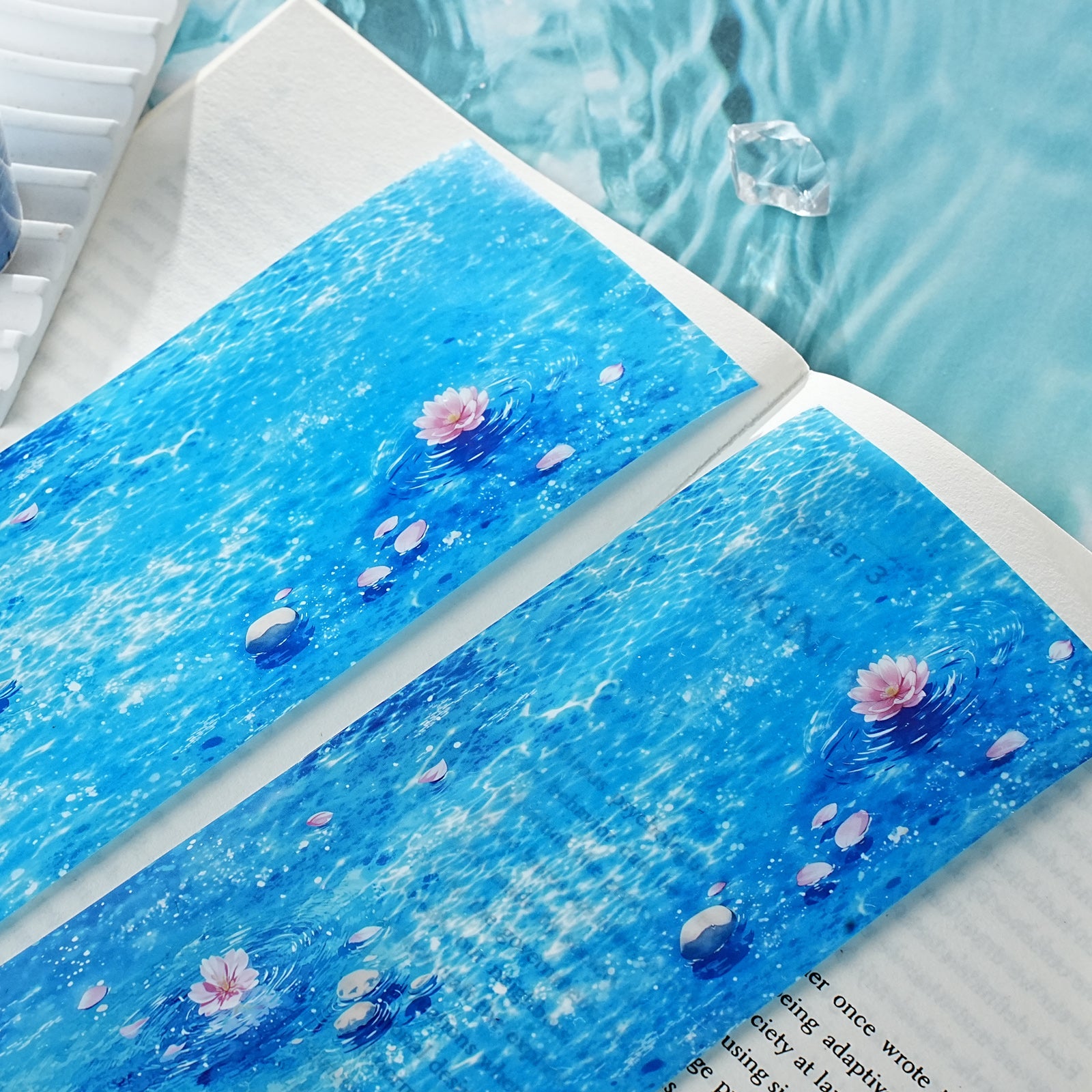 Water surface PET tape sample with soft light and rippling detail