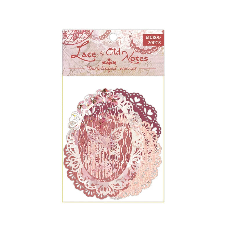Lace-trimmed Vintage Letters Scrapbooking Paper