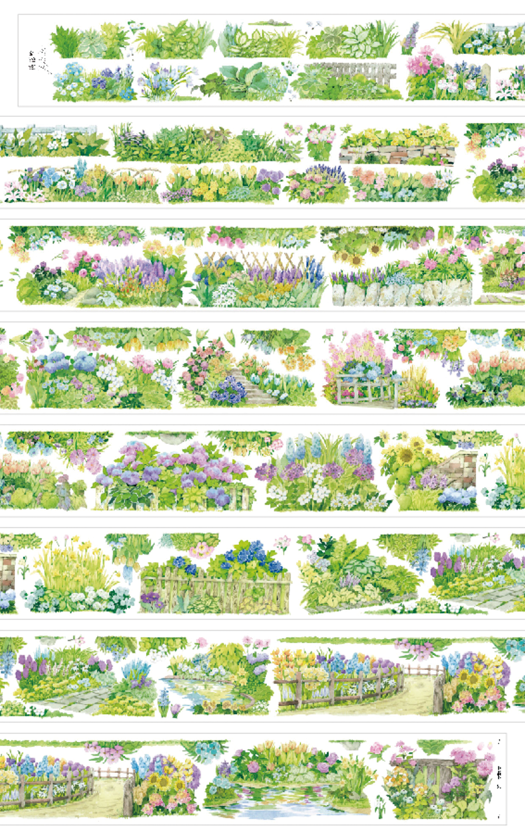 【Paper Domain】Blooming with Flowers and Plants Landscape PET Tape (4.8cm*2M)