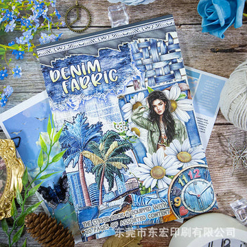 Vintage Sticker Book Vol.17 - Denim Fabric