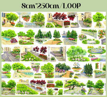 【SZCX】Afternoon Manor Landscape PET Tape