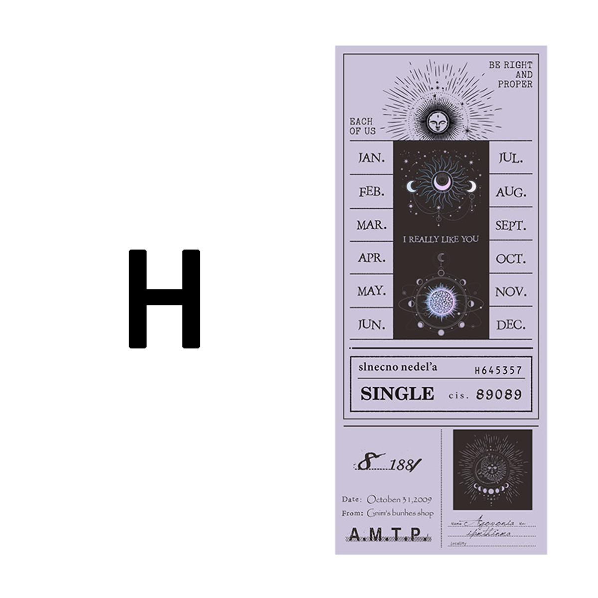 Stray Moon Laser Ticket For Scrapbooking / bujo / Card Making