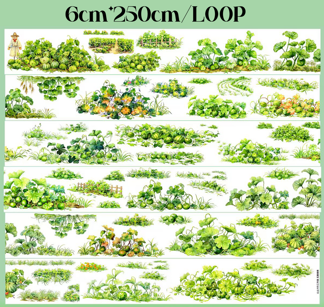 【SZCX】Field Fruits and Melons Landscape PET Tape