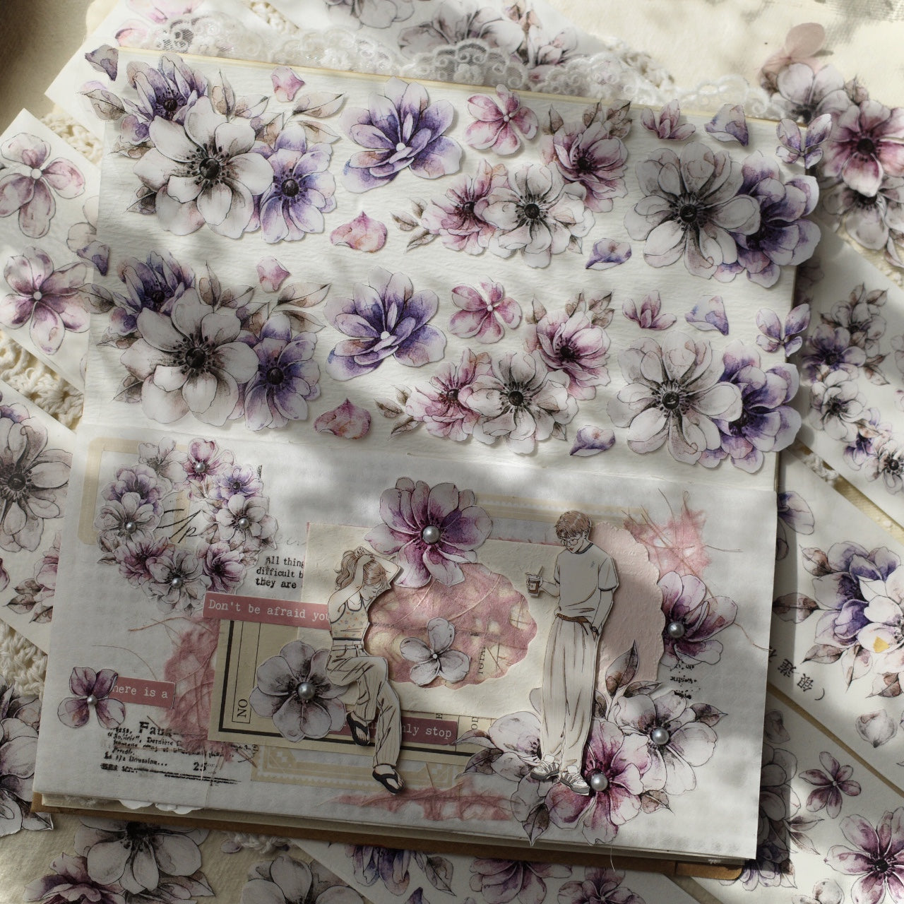 Scrapbook Silver Lotus PET Washi Tape