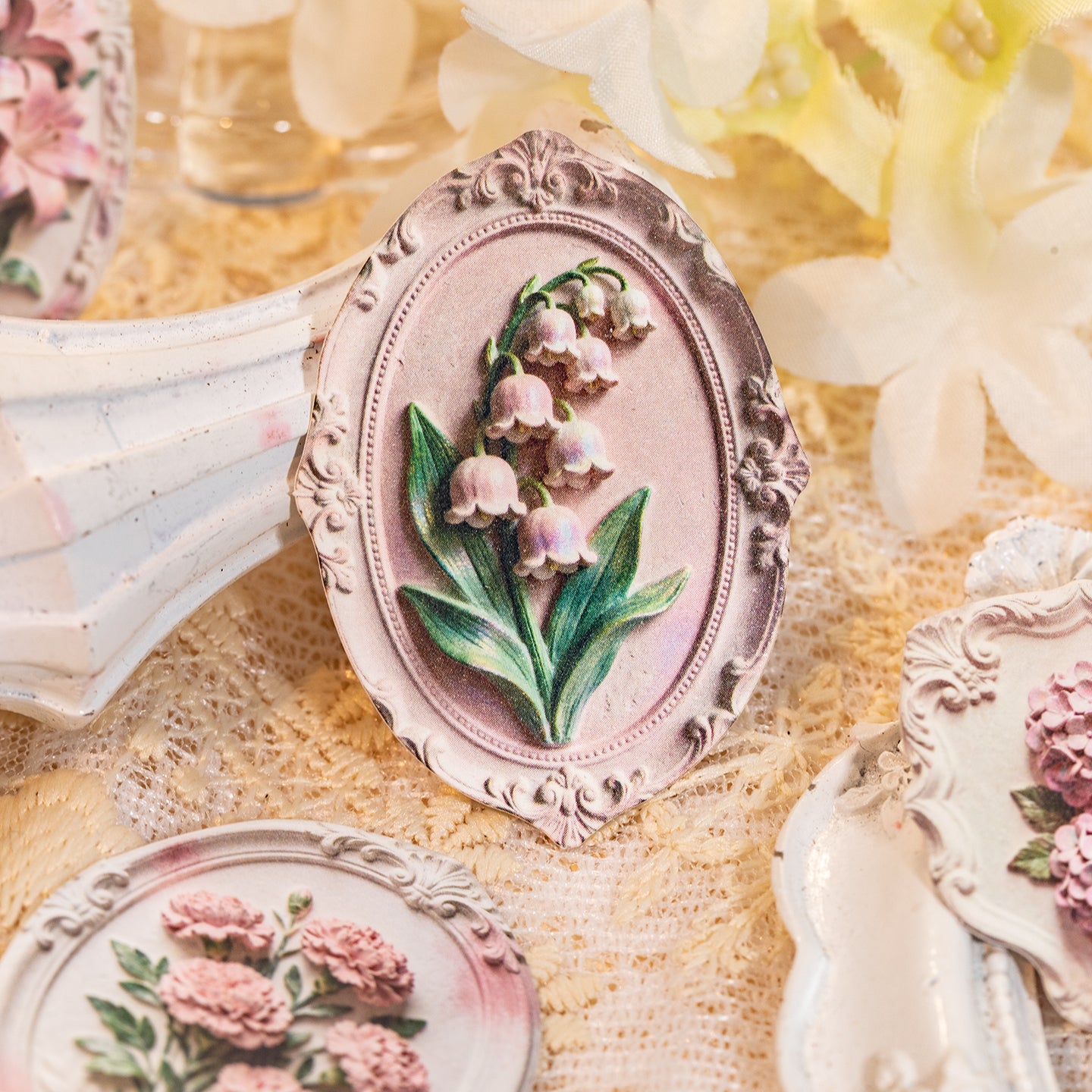 Floating Stone, Flower Message Paper Sticker