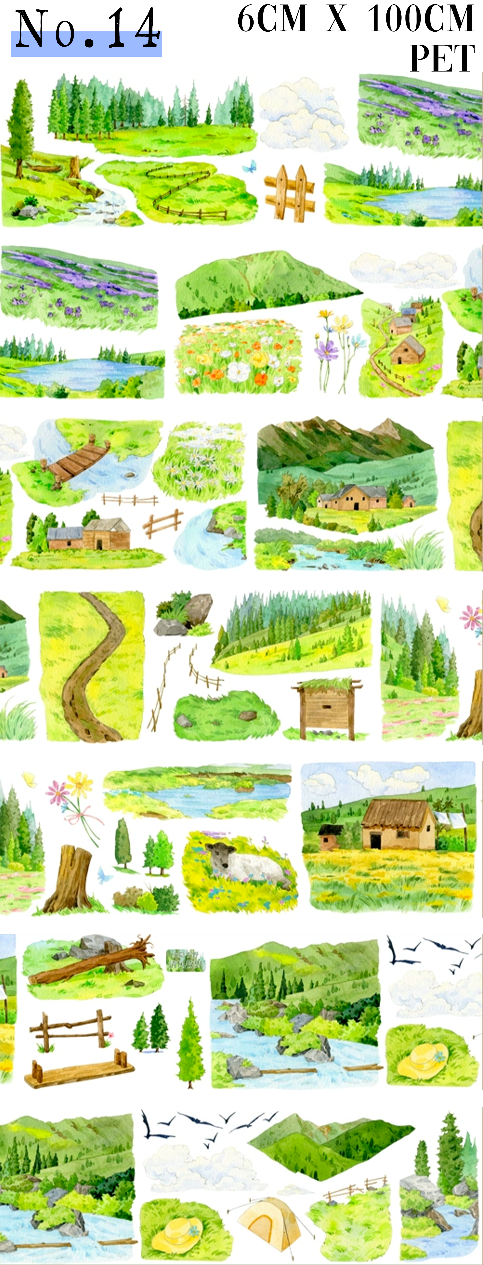 【XIAOYE】Landscaping/Scene PET Tape (18 Style)