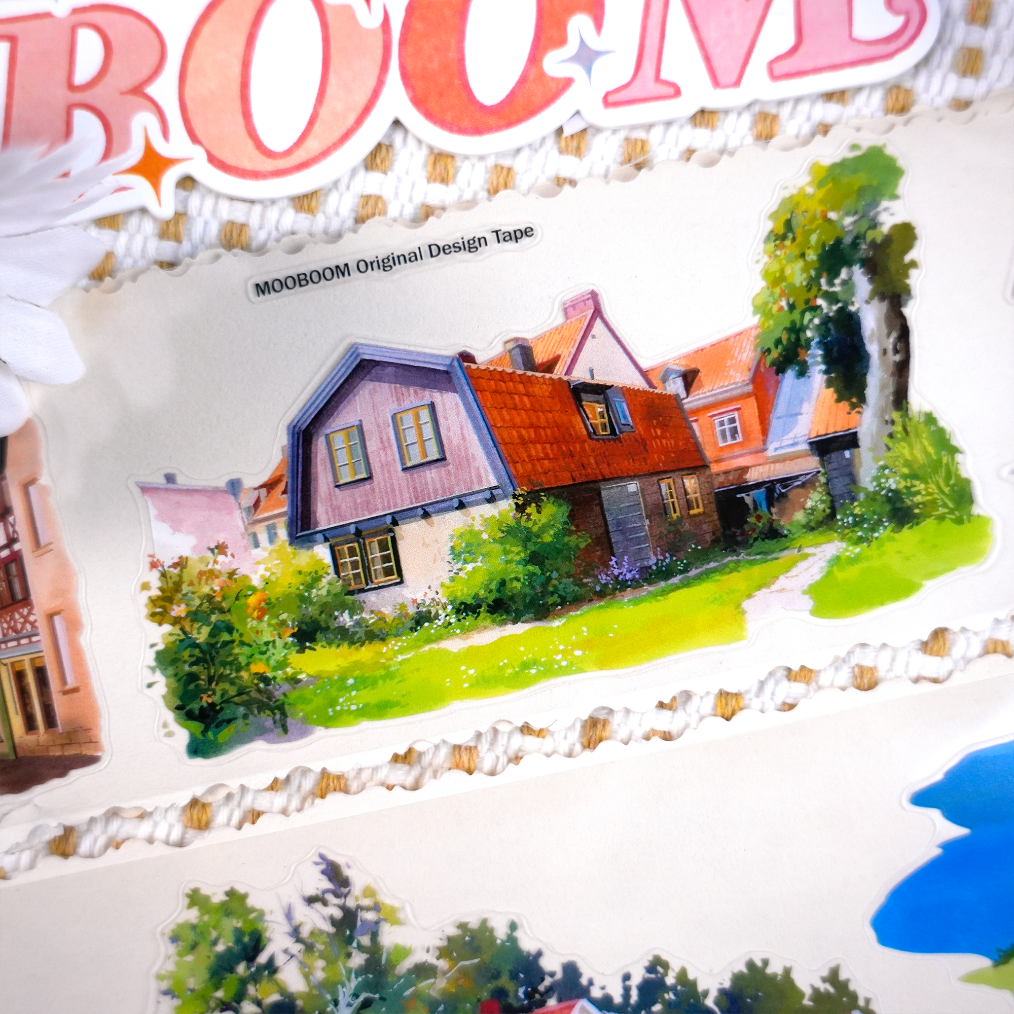 【MOOBOOM】Visby European Small Town  Pre-cut PET Landscape Tape