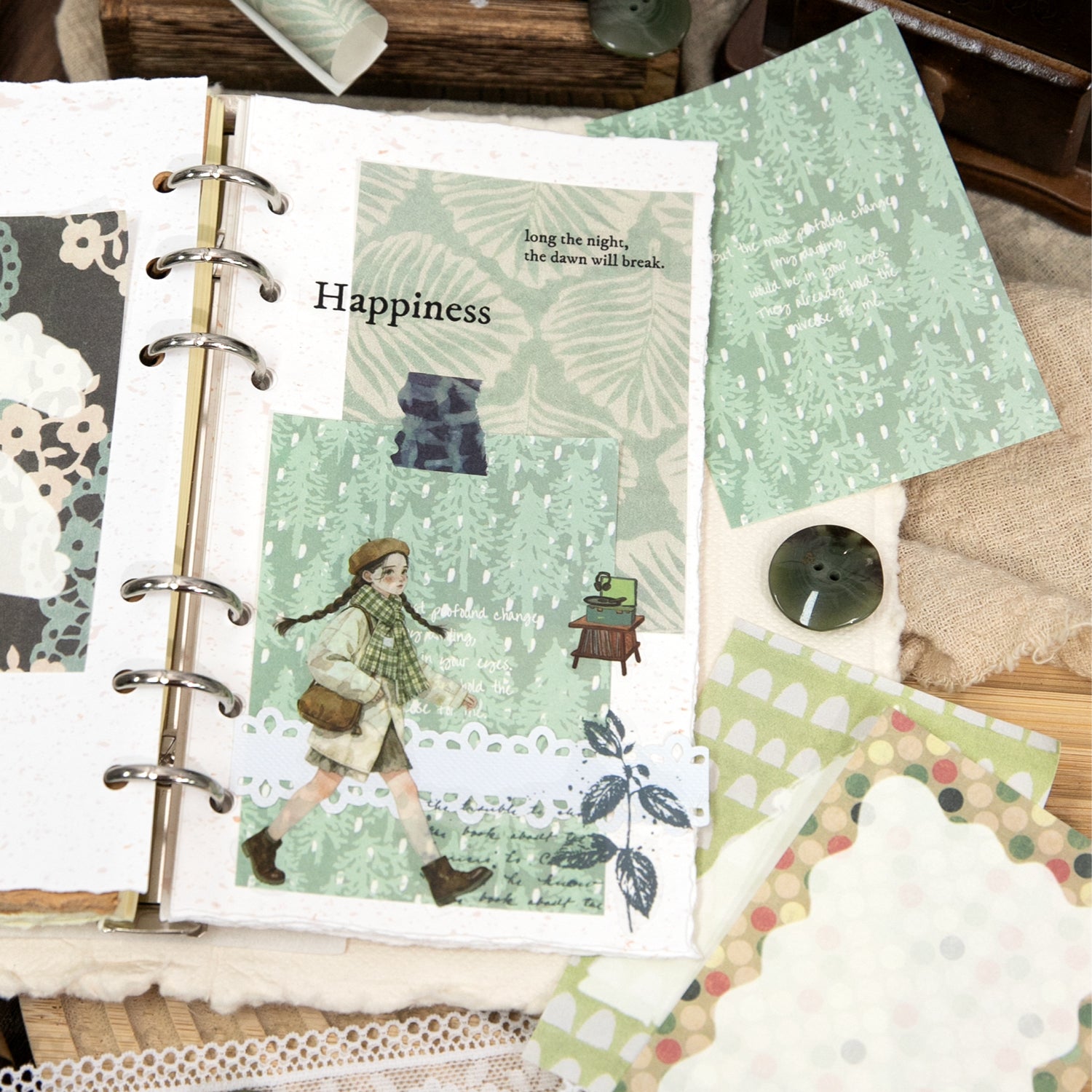 Sketches Among the Pines Scrapbooking Paper decorative tape for journaling and scrapbooking