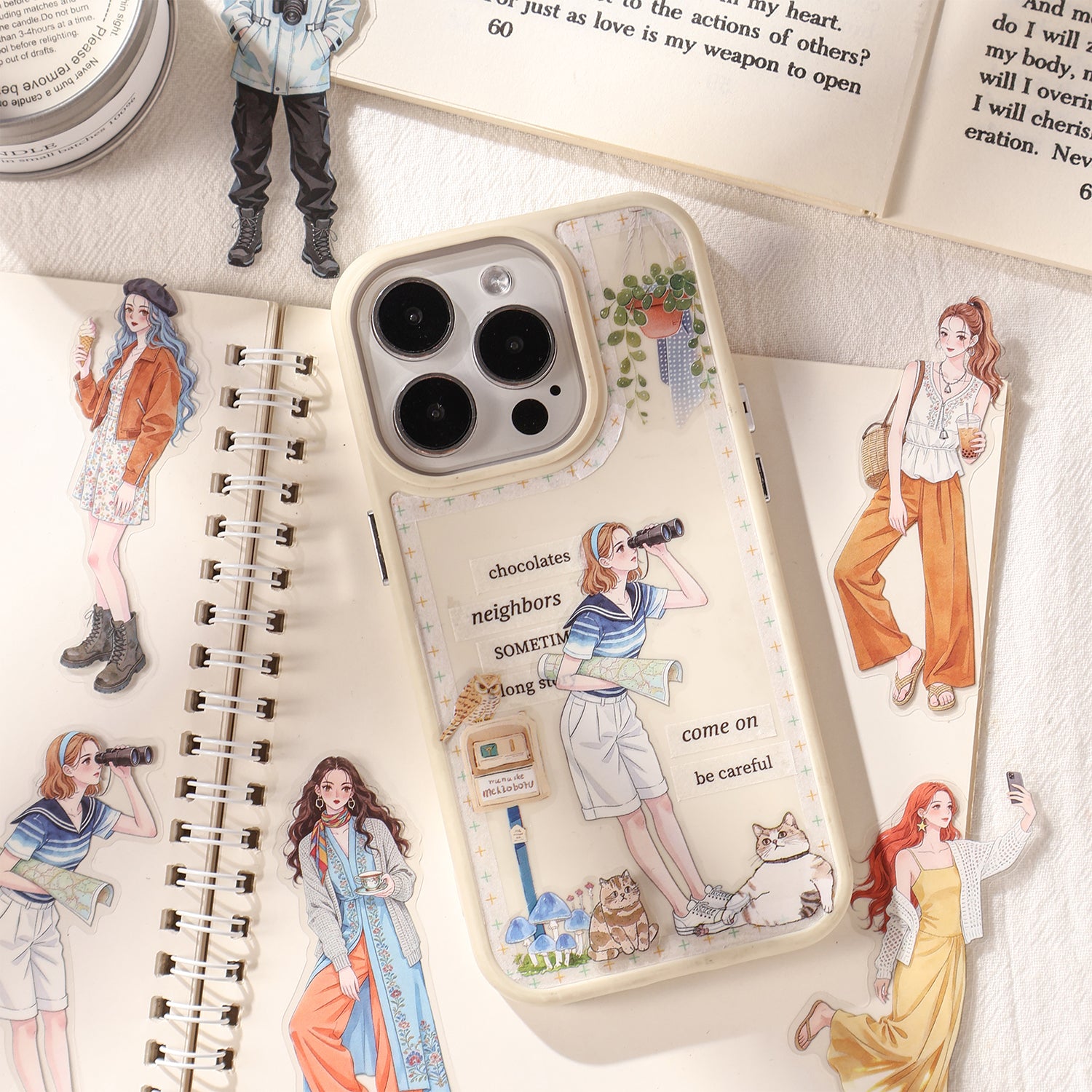 Never Stop Character PET Sticker For Journaling and Sracpbooking