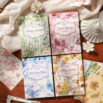 Seasonal Flower Letter Series Scrapbooking Paper