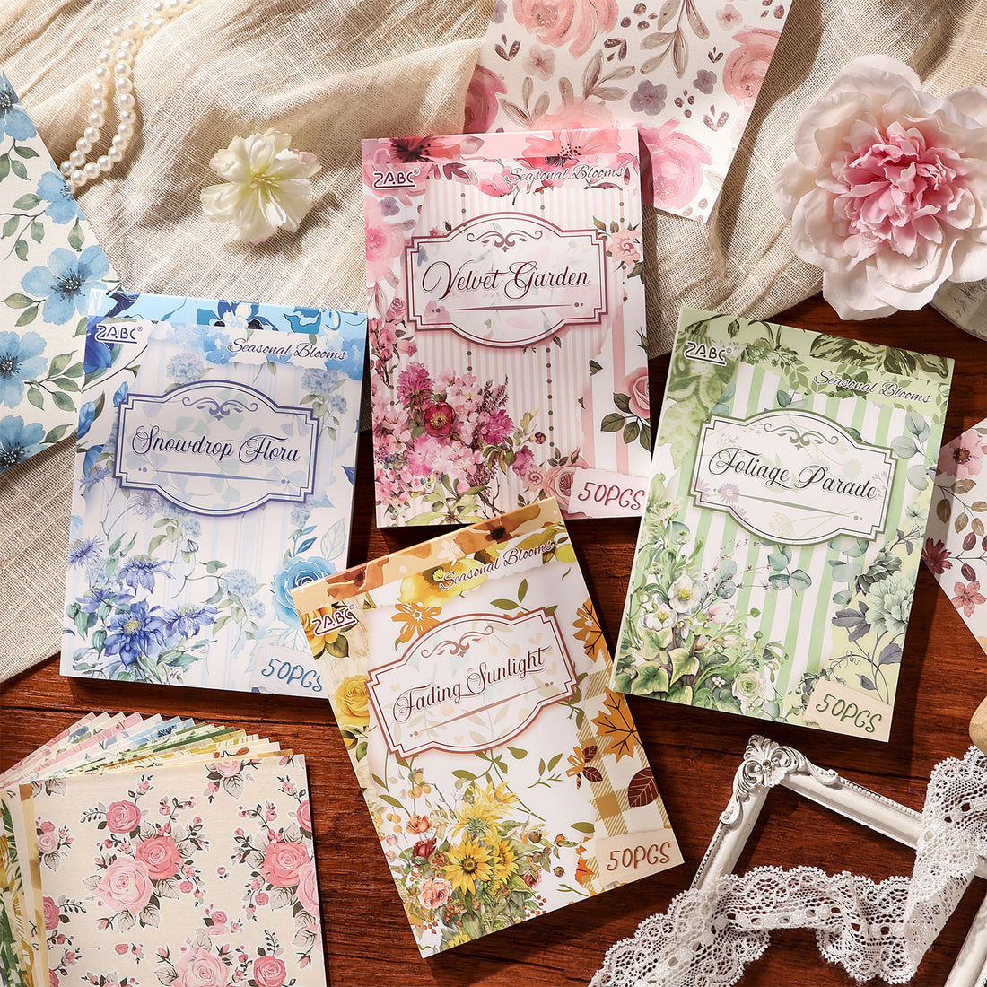 Seasonal Flower Letter Series Scrapbooking Paper