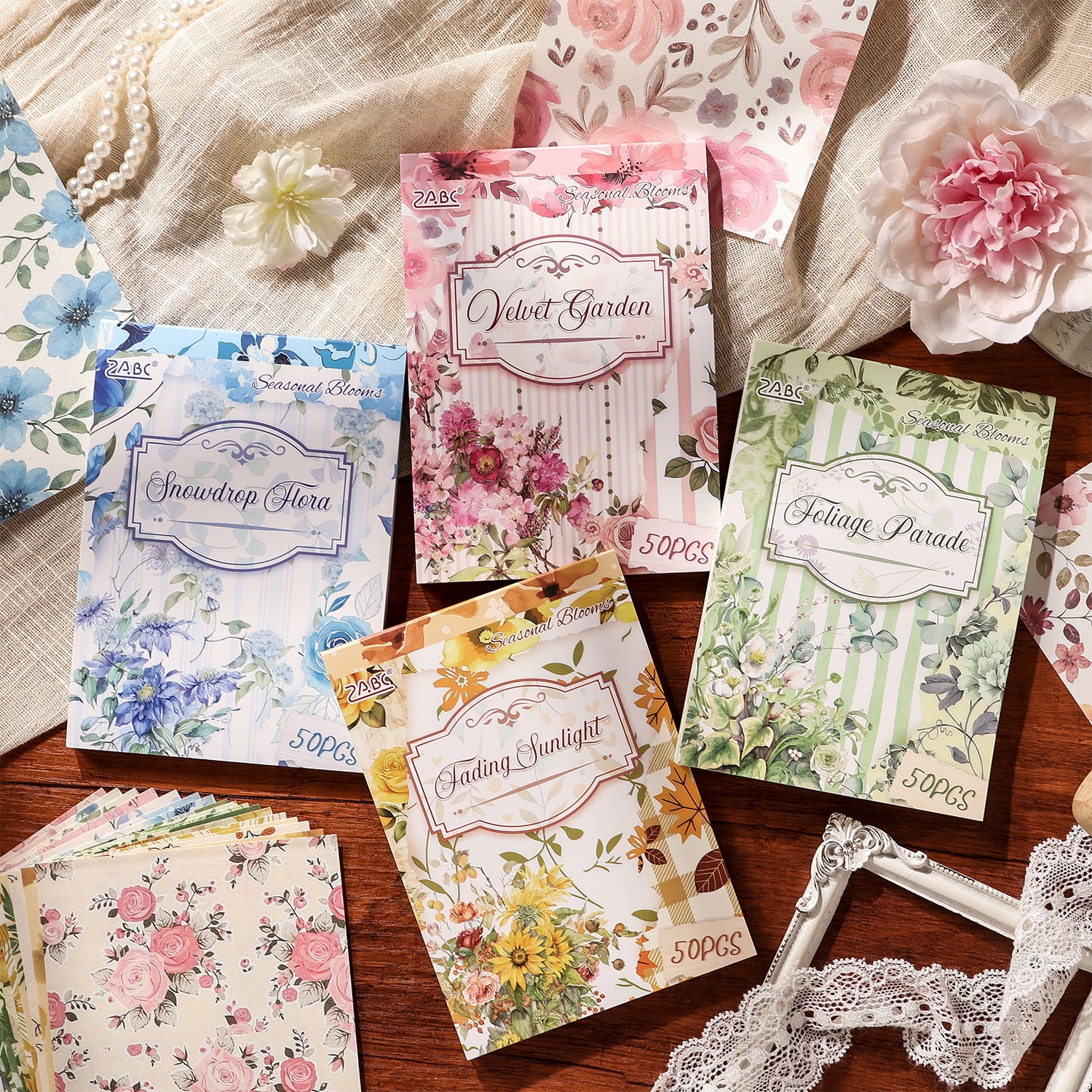Seasonal Flower Letter Series Scrapbooking Paper