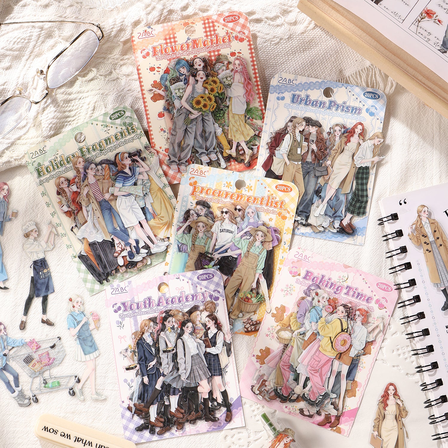 Never Stop Character PET Sticker For Journaling and Sracpbooking