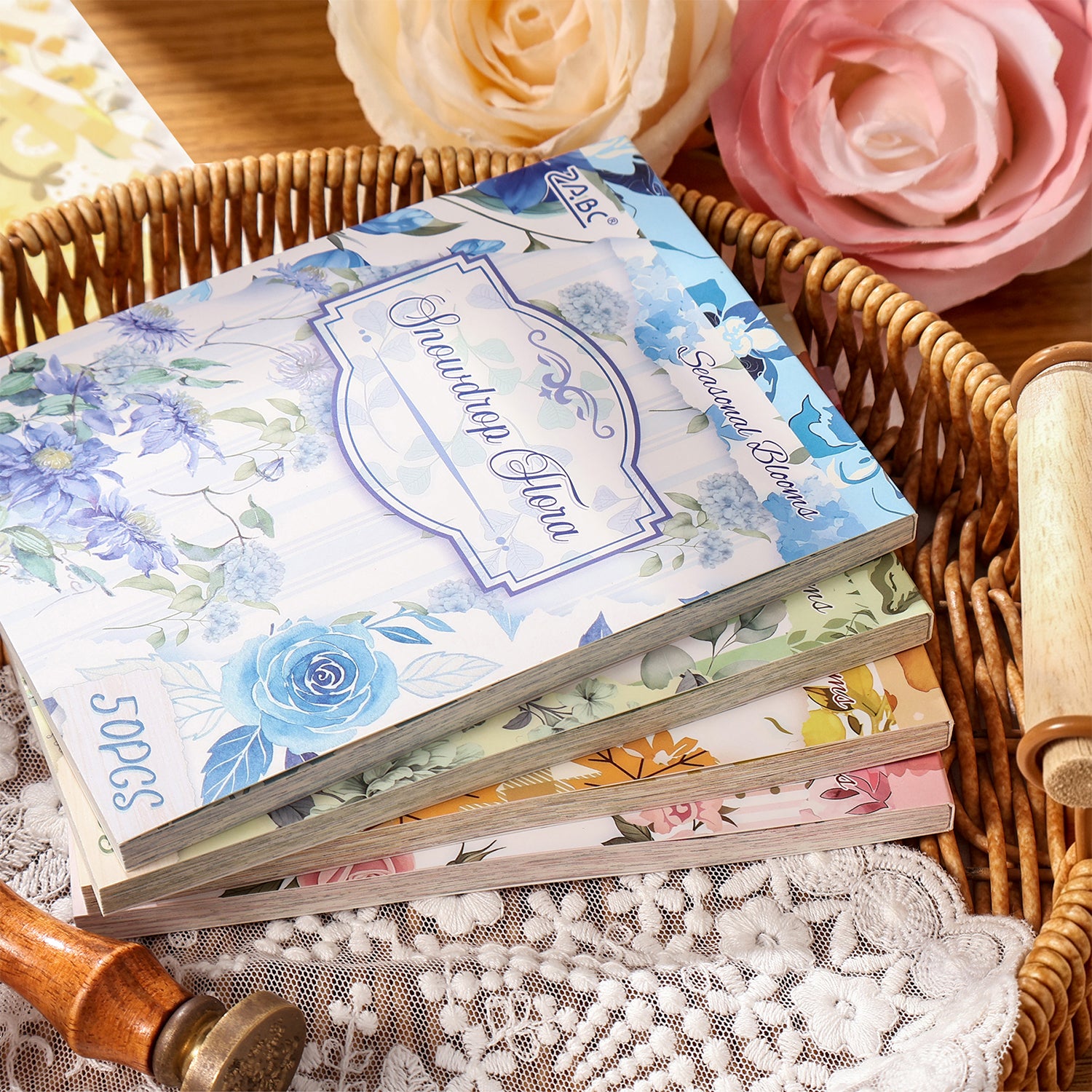 Seasonal Flower Letter Series Scrapbooking Paper