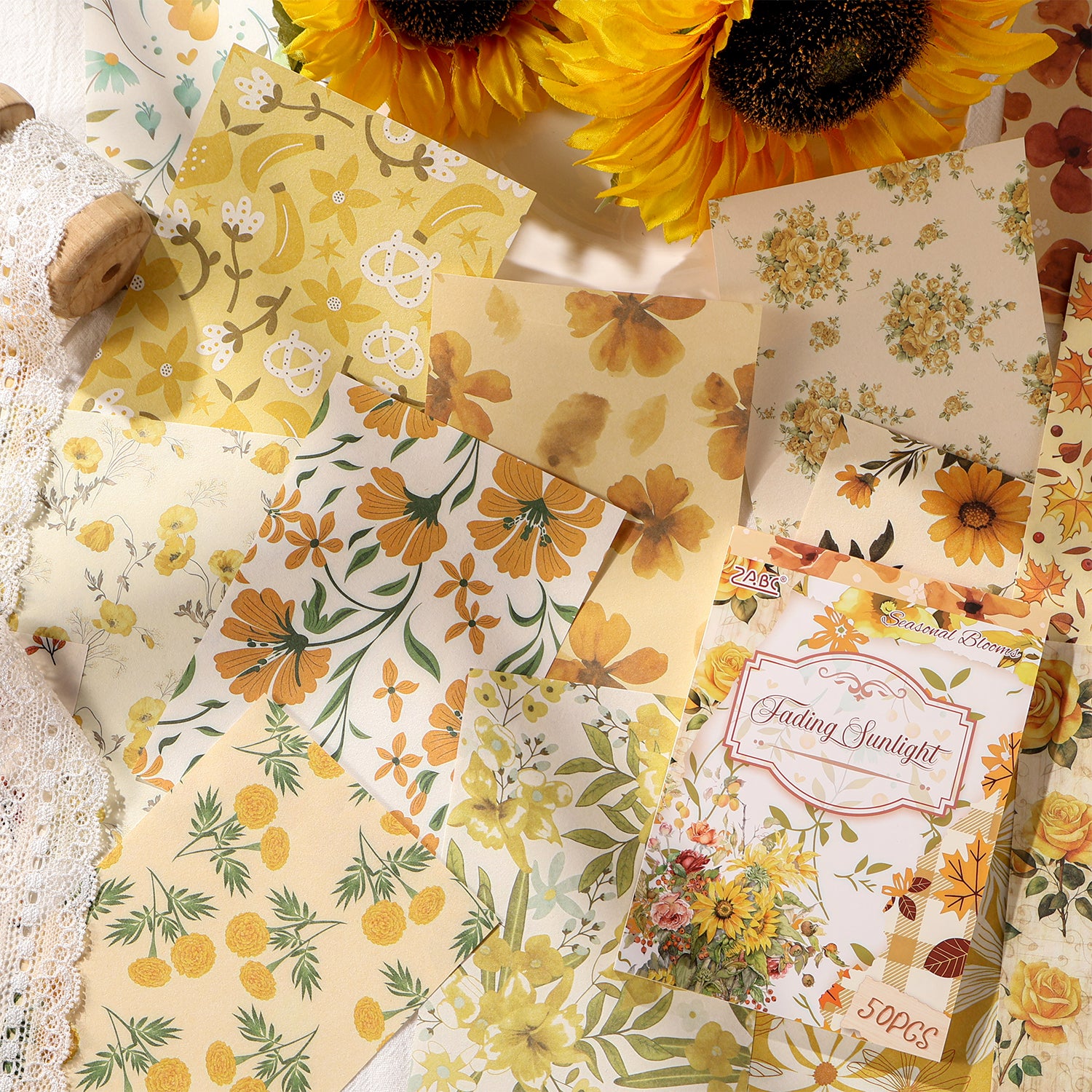 Seasonal Flower Letter Series Scrapbooking Paper