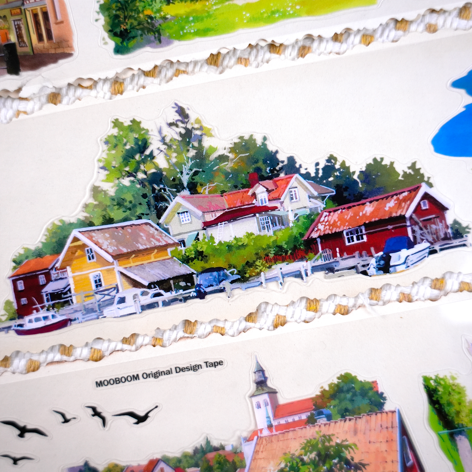 【MOOBOOM】Visby European Small Town  Pre-cut PET Landscape Tape