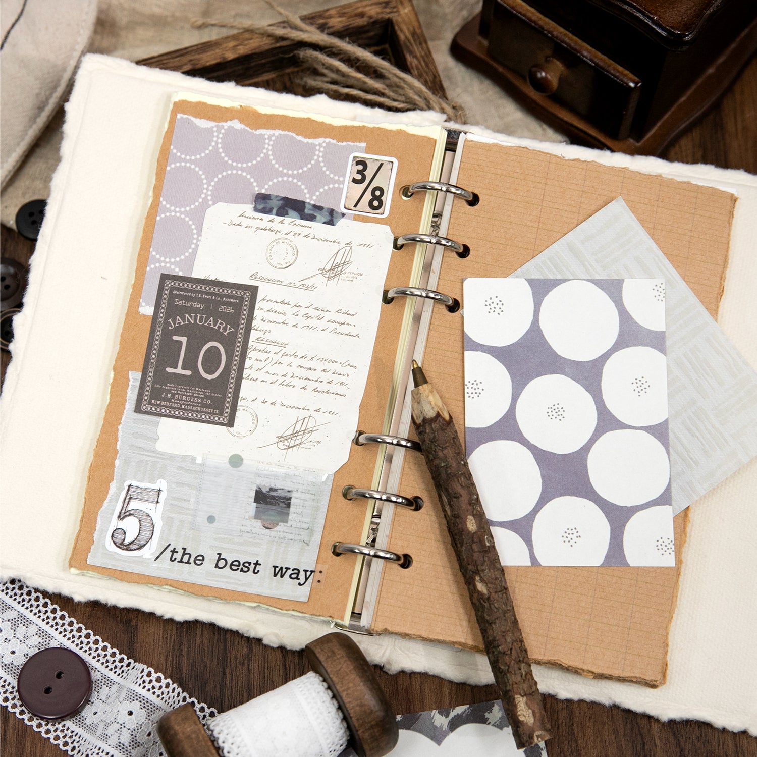 Sketches Among the Pines Scrapbooking Paper decorative tape for journaling and scrapbooking