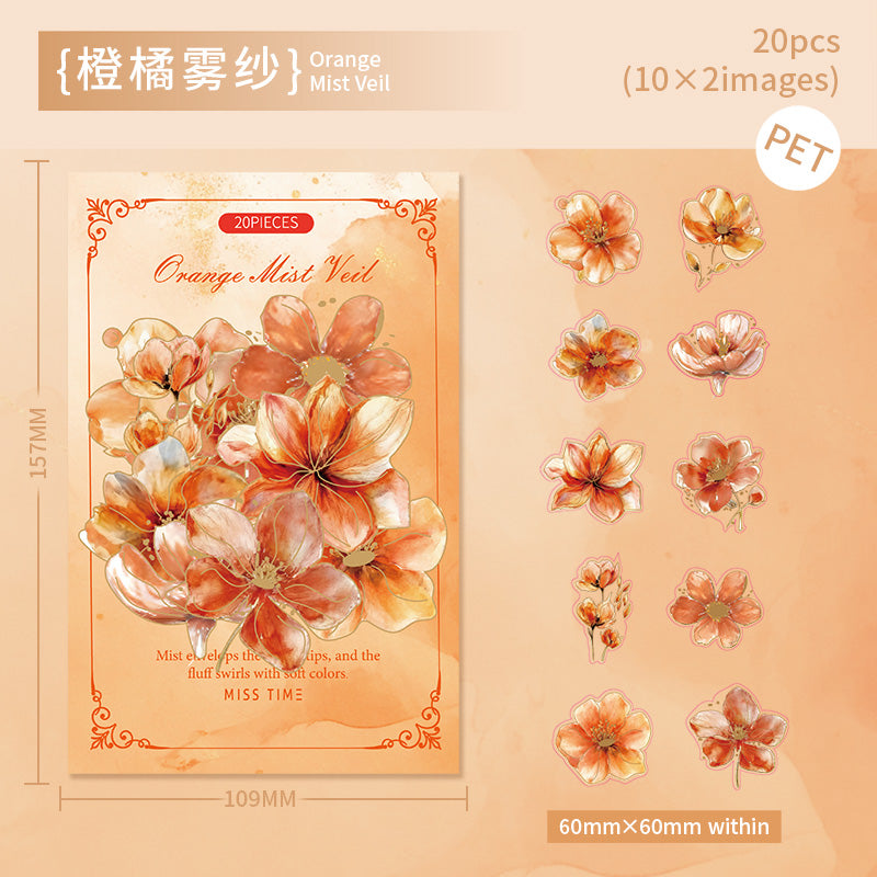 Floral Poetry Series PET Sticker for journaling and scrapbooking
