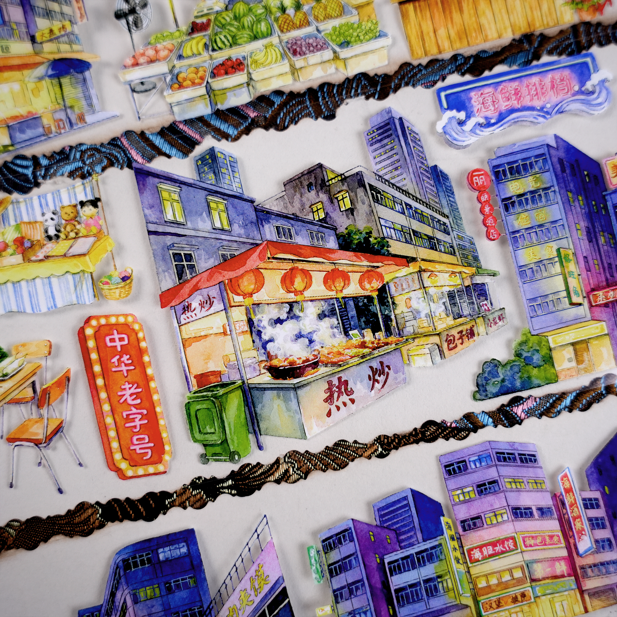 【XT】Nighttime Food Stall Landscaping Tape