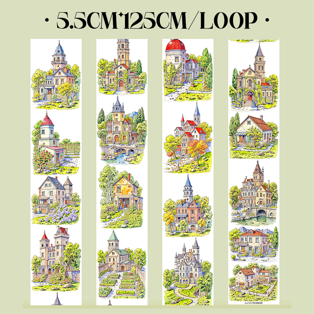 【SZCX】The Forest Castle Landscape PET Tape