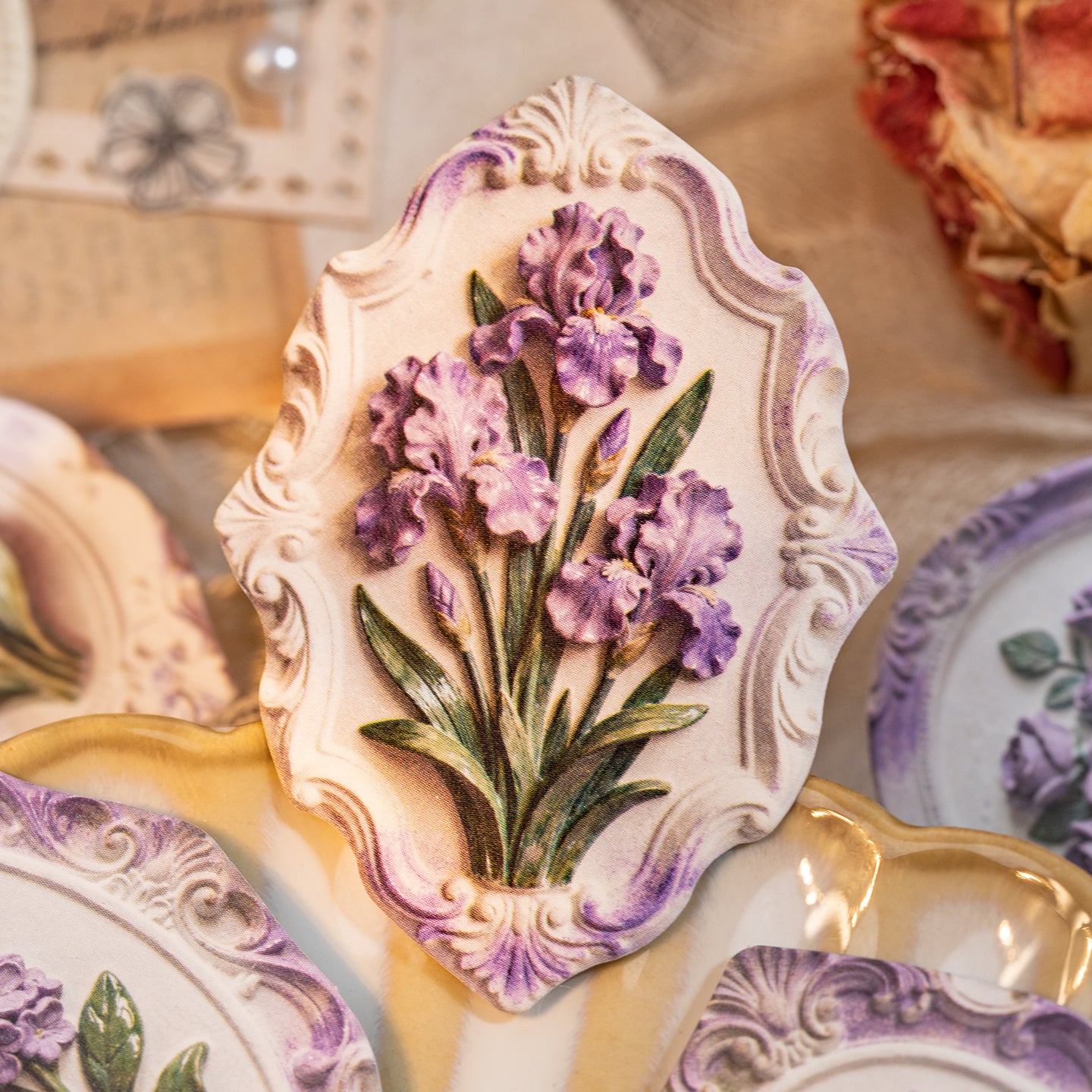 Floating Stone, Flower Message Paper Sticker