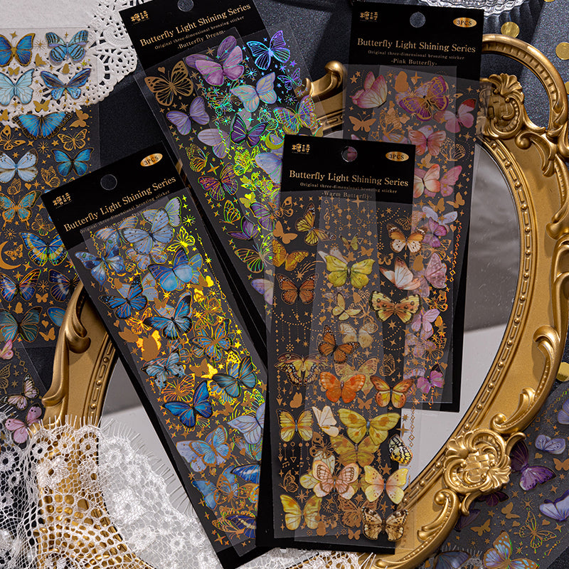 Glitter Butterfly Scrapbook Journal PET Tape Sticker