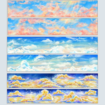 【BOBOYU】Three-Colored Sky Landscape Tape (Whole Roll Tape)