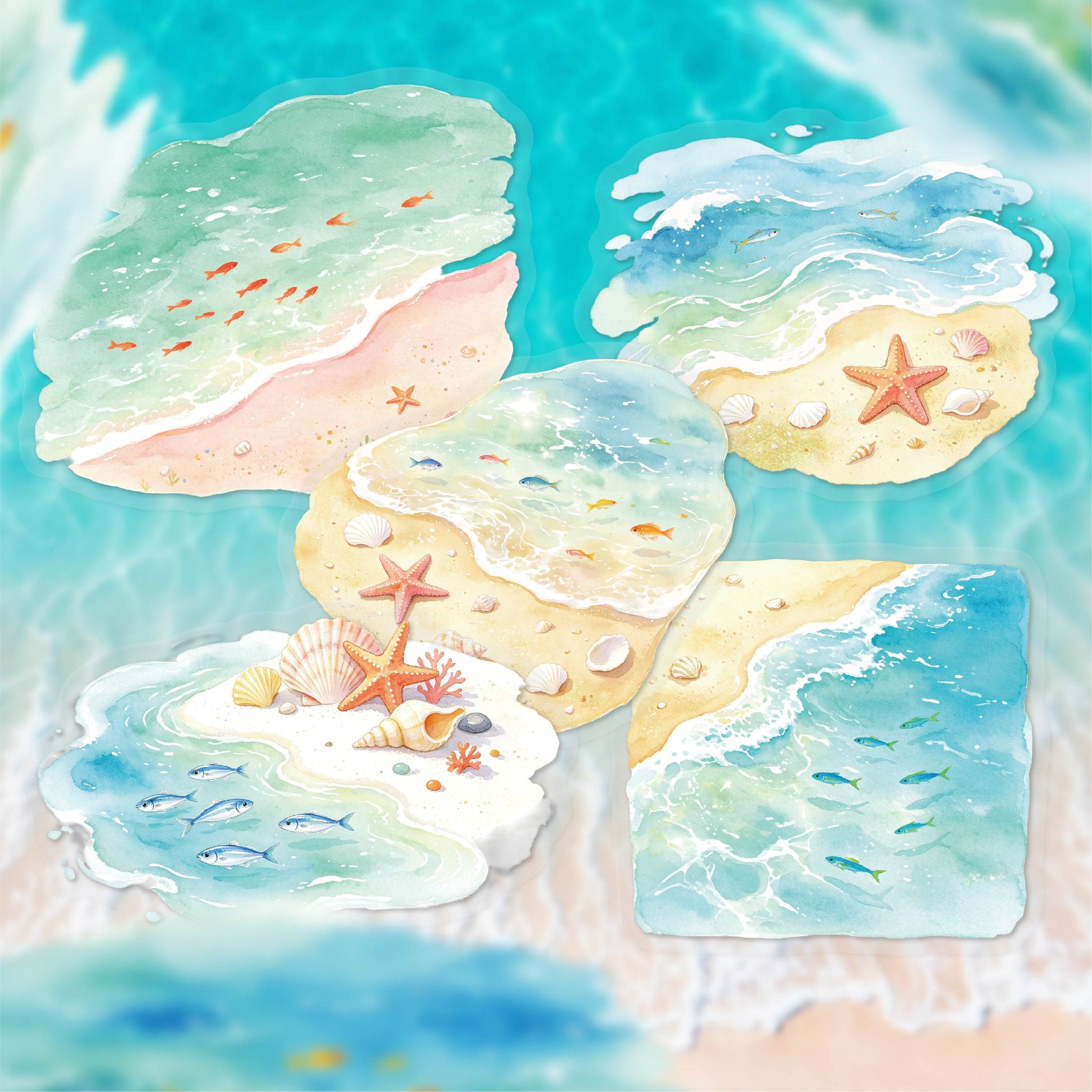 Clear Pond Reflecting Carp Sticker for journaling and scrapbooking