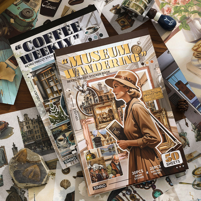Slow Life Vintage Sticker Books