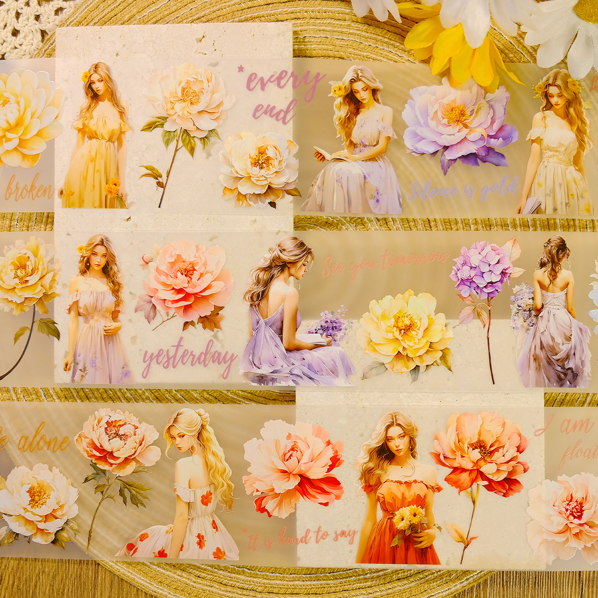 Whole Roll Princess and Flower PET Tape