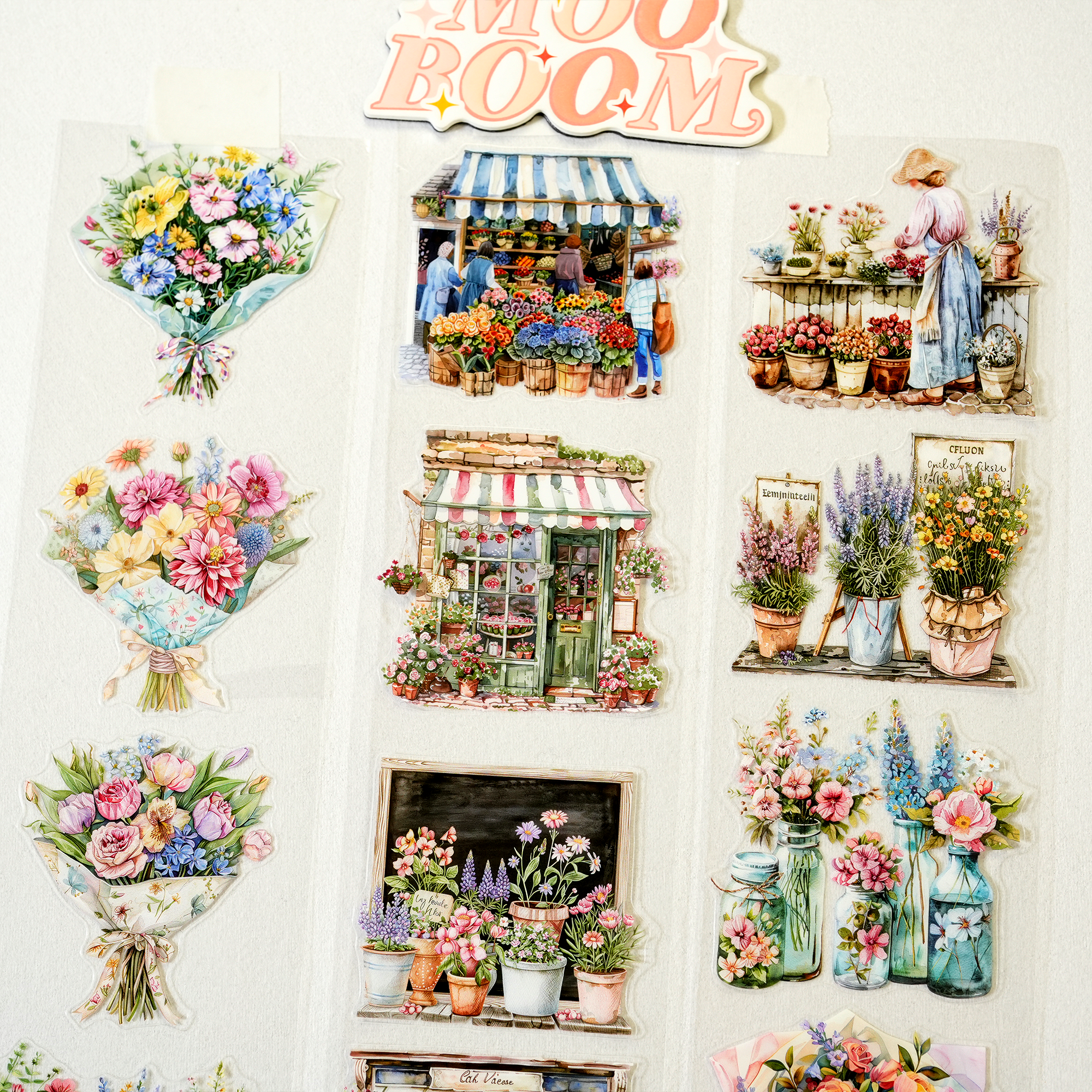 Flower Shop Pre-cut PET Tape | No.39 | MOOBOOM Design