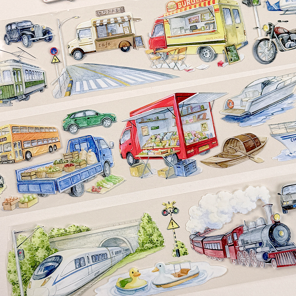 【OKTM】Vehicles Landscape PET Tape