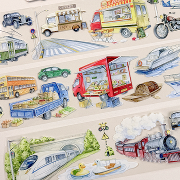 【OKTM】Vehicles Landscape PET Tape