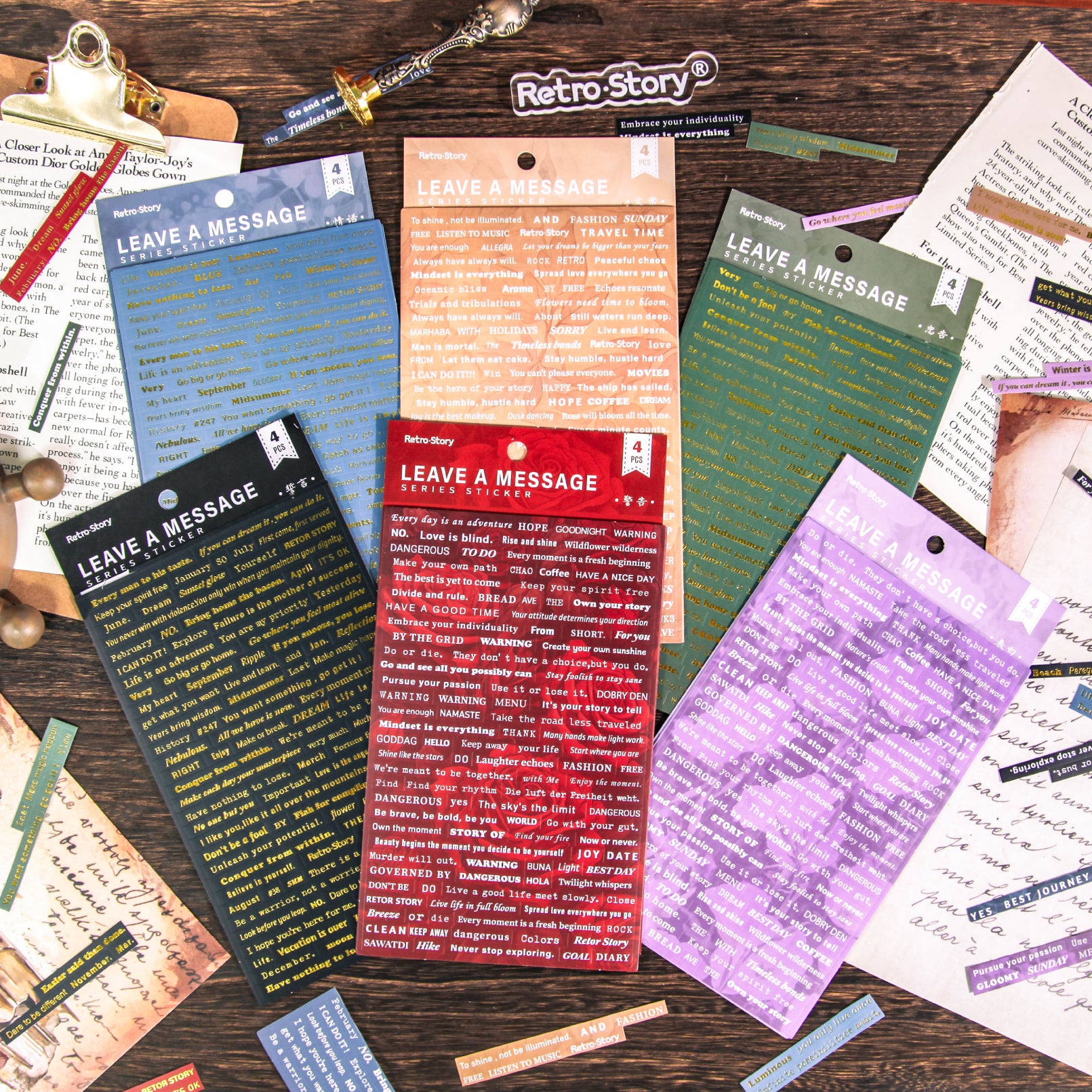 Message Text Stickers For Journaling and scrapbooking